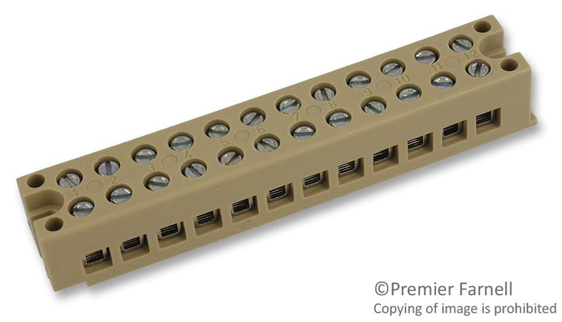 WEIDMULLER 0241260000 TERMINAL BLOCK STANDARD, 12 POSITION, 24-12AWG