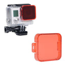Tanotis - Neewer Camera Lens Bright Red Snap On Cube Filter Lens Protector for GoPro HD HERO 4/3+