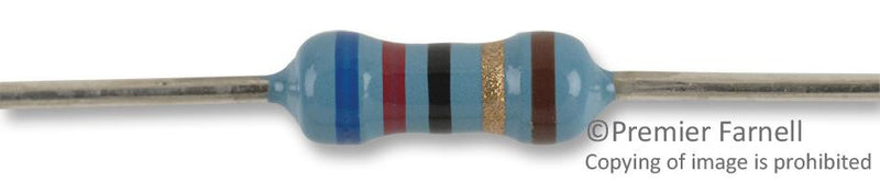MULTICOMP MCMF0W4FF620JA50 METAL FILM RESISTOR, 62 OHM, 250mW, 1%