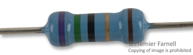 MULTICOMP MCMF0W2FF750JA10 METAL FILM RESISTOR, 75 OHM, 500mW, 1%