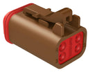 Amphenol SINE/TUCHEL AT06-4S-BRN Automotive Housing Plug 4POS 13A BRN