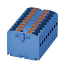 Phoenix Contact PTFIX 18X25 BU Panel Mount Barrier Terminal Block 24 A 500 V 18 Pole 9 Push In 12 AWG