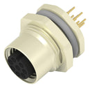 TE Connectivity T4141012081-000 Sensor Connector M12 Female 8 Positions PCB Socket Straight Panel Mount