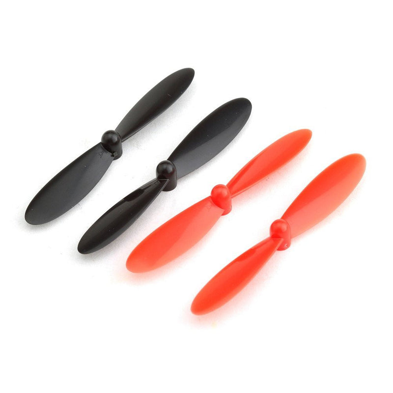 Tanotis - Neewer Black & Red 4 pcs Spare Part Propeller for HUBSAN X4 H107C RC Quadcopter