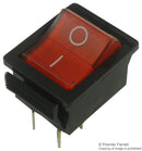 ARCOLECTRIC C1353VQ0/1RED Rocker Switch, Illuminated, DPST, Off-On, Red, Panel, 16 A