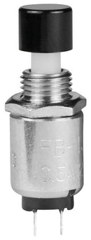 NKK SWITCHES FB15ANEP2-FA SWITCH, PUSHBUTTON, NON-ILLUMINATED, SPST, 0.5A, BLACK