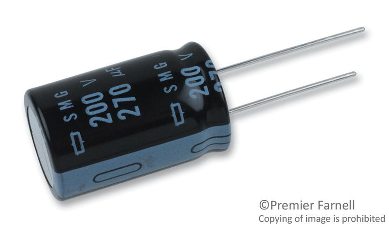 UNITED CHEMI-CON ESMG201ELL271MN30S ALUMINUM ELECTROLYTIC CAPACITOR 270UF, 200V, 20%, RADIAL