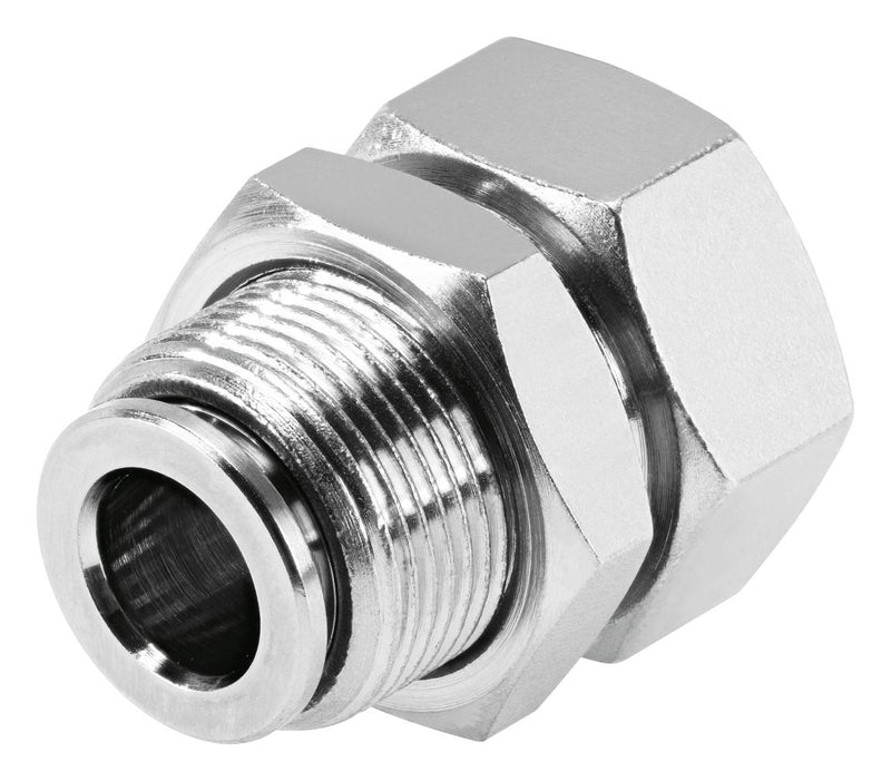 Festo NPQH-H-G18F-Q8-P10 Pneumatic Fitting Push-In Bulkhead G1/8 20 bar 8 mm Brass Npqh