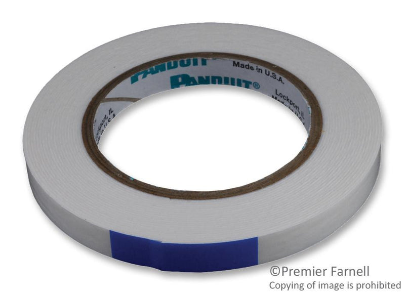 PANDUIT P32W2A2-50-7 TAPE, FOAM, ADHESIVE DBL-SIDE, PE, WHITE, 12.7MM W X6.4M L