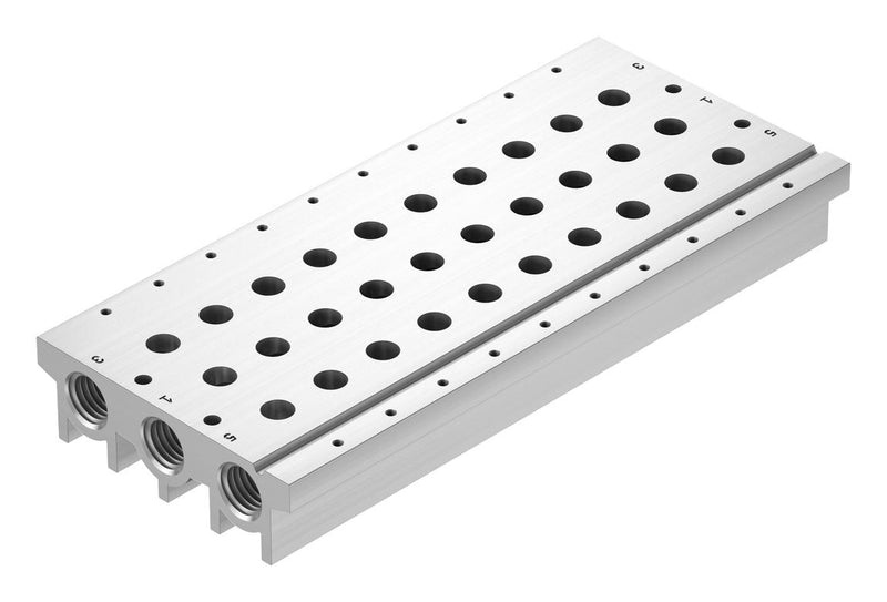 Festo VABM-L1-18S-G38-10 Manifold Rail 10 Outlet G3/8 Vabm Series VUVG-S18 Solenoid/G1/4 In-Line Valves