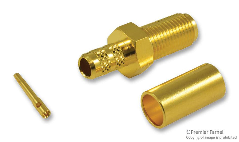 AMPHENOL RF 132116 RF/COAXIAL, SMA JACK, STRAIGHT, 50 OHM, CRIMP