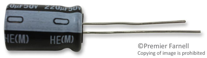 NICHICON UHE1H221MPD1TD ALUMINUM ELECTROLYTIC CAPACITOR, 220UF, 50V, 20%, RADIAL