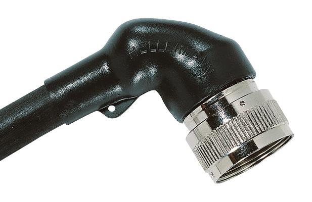 HELLERMANNTYTON 1154-4-GW24 Heat Shrink Boot, VG Style, Rib, Right Angle, 1.18 ", 30 mm, Black, 1.61 ", 41 mm