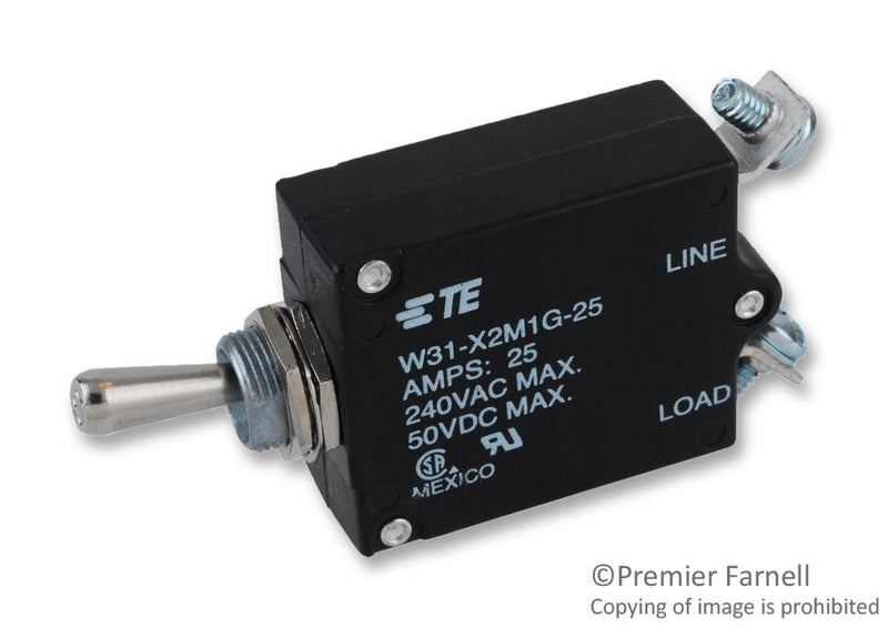 POTTER&BRUMFIELD - TE CONNECTIVITY W31-X2M1G-25 CIRCUIT BREAKER, THERMAL, 1P, 250V, 25A