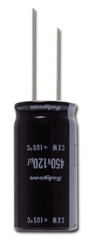 Rubycon 450CXW120MEFR18X31.5 Electrolytic Capacitor 120 &micro;F 450 V CXW Series &plusmn; 20% Radial Leaded 18 mm