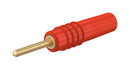 Staubli 22.2070-22 22.1007 Banana Test Connector Plug Cable Mount 6 A 60 V Gold Plated Contacts Red