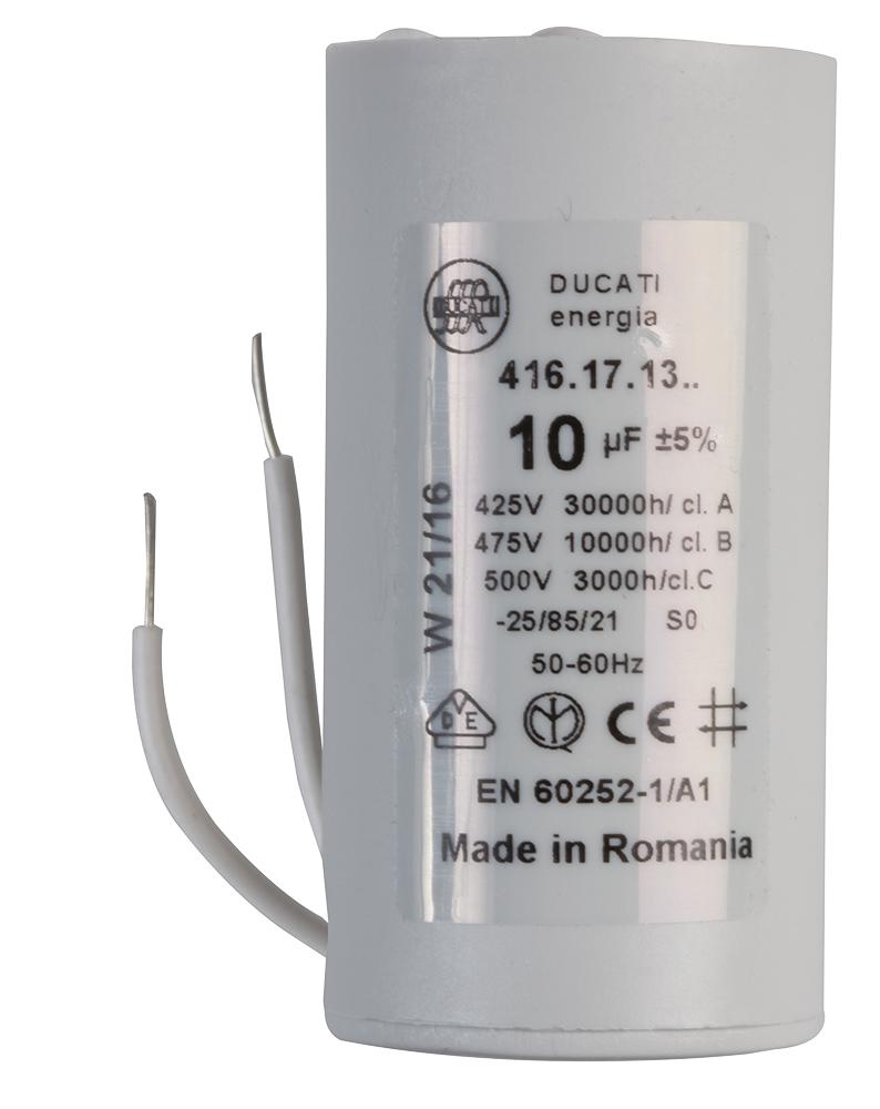 Ducati 4.16.17.13.06 Film Capacitor 10 &micro;F 4.16.17 Series 450 VAC Wire Leaded &plusmn; 5%