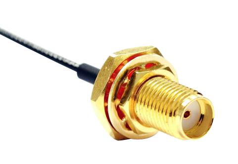 Multicomp PRO MP005945 MP005945 RF / Coaxial Cable Assembly 5G IP47 SMA Bulkhead Jack to 90&Acirc;&deg; MHF 4L Plug 1.37mm 50 ohm 11.8 "