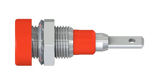 Staubli 23.0060-22 Banana Test Connector 2mm Jack Panel Mount 10 A 60 VDC Red