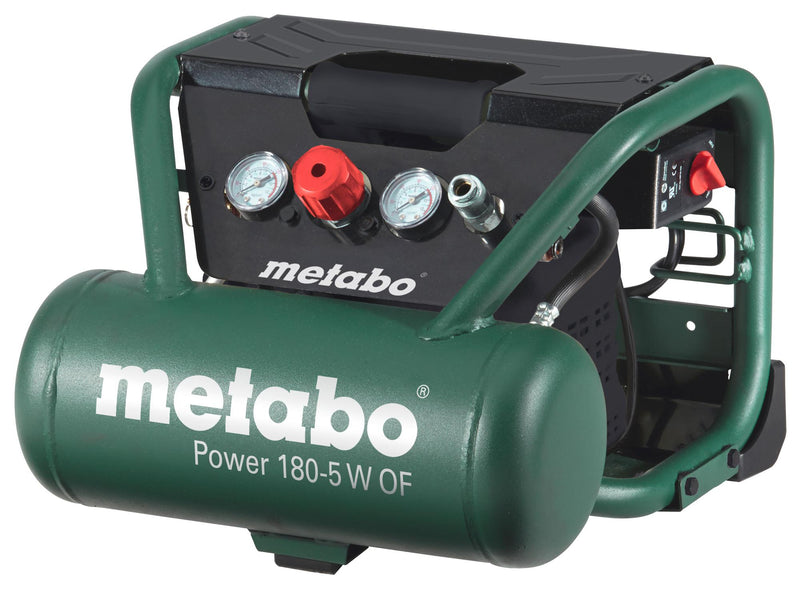 METABO POWER 180-5 W OF Air Compressor, Oil Free, 5L, 1.1kW, 160L/min, 8bar, 81dB