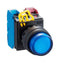 Idec YW1L-M2E10QM3S Illuminated Pushbutton Switch YW Series SPST-NO Momentary Spring Return 240 V Blue