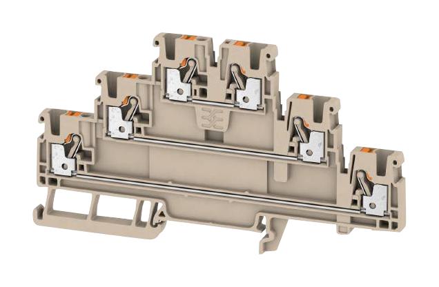 Weidmuller 2428510000 DIN Rail Mount Terminal Block 6 Ways 28 AWG 12 2.5 mm&Acirc;&sup2; Push In 22 A
