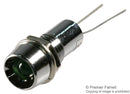 VCC (VISUAL COMMUNICATIONS COMPANY) L65DG12L LED Panel Mount Indicator, Green, 12 VDC, 8 mm, 10 mA, 30 mcd, Not Rated