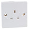 PRO Elec 9143 Socket Unswitched 1 Gang White Moulded