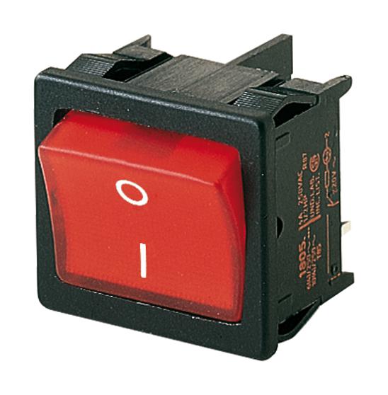 Marquardt 1805.6102 Rocker Switch On-Off Dpst Illuminated Panel Mount Red 1800 Series New