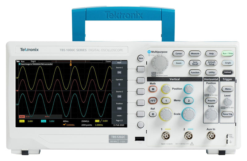 Tektronix TBS1202C TBS1202C Digital Oscilloscope TBS1000C 2 Channel 200 MHz 1 Gsps 20 Kpts