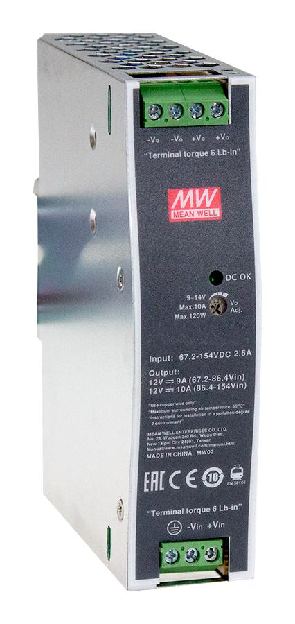 Mean Well DDR-120C-24 DC/DC Converter ITE & Railway 1 Output 120 W 24 V 5 A