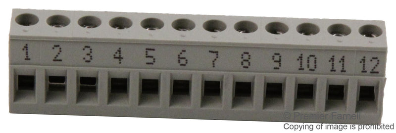 WIELAND ELECTRIC 25.340.1253.0 TERMINAL BLOCK PLUGGABLE 12 POSITION, 22-12AWG