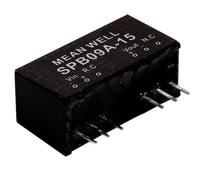Mean Well SPB09B-12 Isolated Through Hole DC/DC Converter 2:1 9 W 1 Output 12 V 750 mA