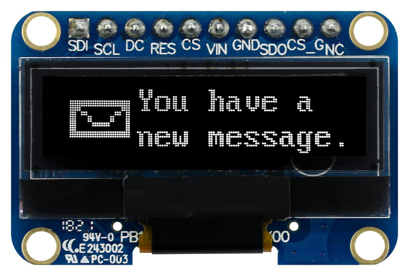 Midas MDOB128032HV-WS MDOB128032HV-WS Graphic Oled 128 x 32 Pixels White on Black 3V SPI 35.4mm 23.5mm -40 &Acirc;&deg;C