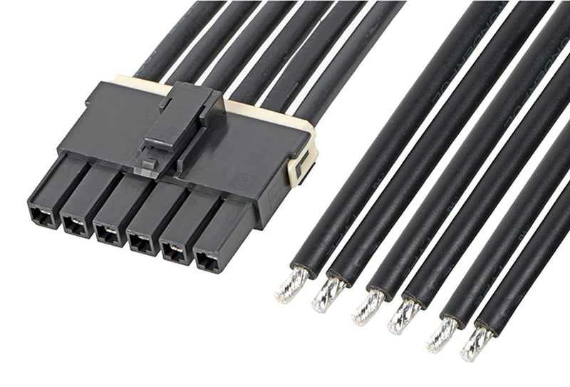 Molex 216401-1063 Cable Assembly Mega-Fit Receptacle to Free End 6 Ways 5.7 mm 1 Row 600 23.6 "