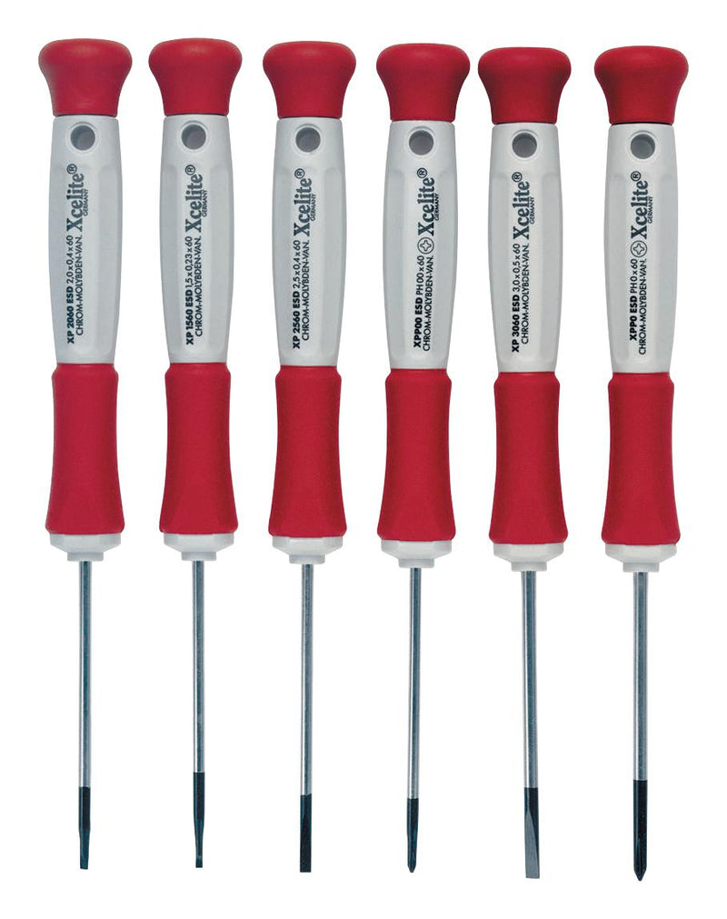 Xcelite XP600 Screwdriver Set ESD Precision Slotted Phillips 6 Piece
