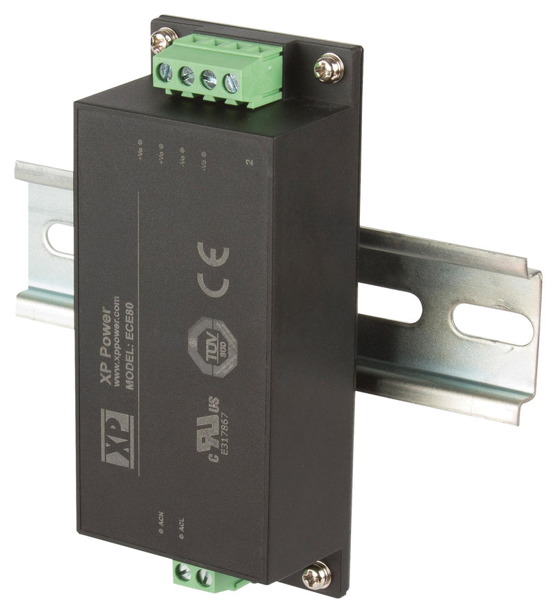 XP Power ECE80US36-SD AC/DC DIN Rail Supply (PSU) ITE 1 Output 80 W 36 VDC 2.22 A