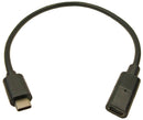 Cliff Electronic Components FCR72000 USB Cable Extension Type C Plug to Receptacle 0.3 m 11.81 " 3.1 Black New