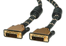 Roline 11.04.5514 Computer Cable DVI-D (Dual Link) Plug 16.4 ft 5 m Black Gold