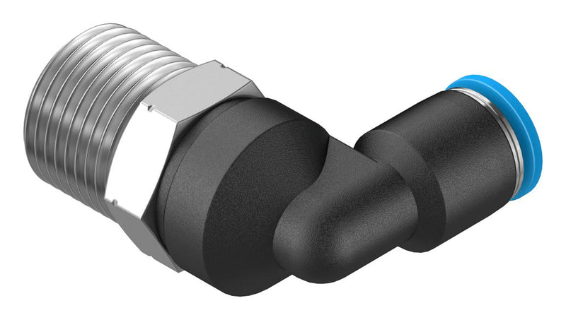 Festo QSL-3/8-6 Pneumatic Fitting Push-In L-Fitting R3/8 14 bar 6 mm PBT (Polybutylene Terephthalate) QSL