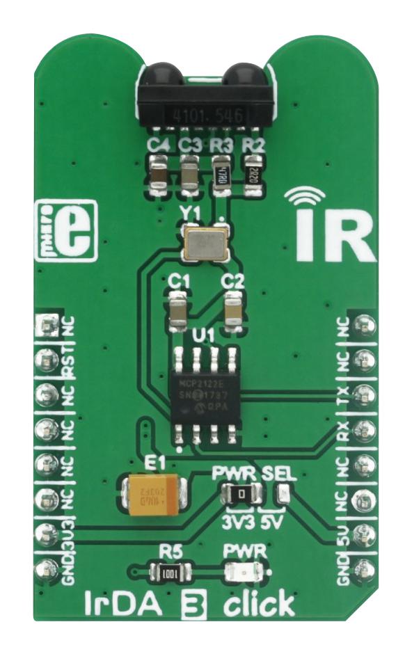 Mikroelektronika MIKROE-2871 Add-On Board Irda IR Transceiver v3 Click Mikrobus Connector