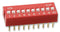 Multicomp MCNDS-10V DIP / SIP Switch 10 Circuits Slide Through Hole SPST-NO 24 V 25 mA