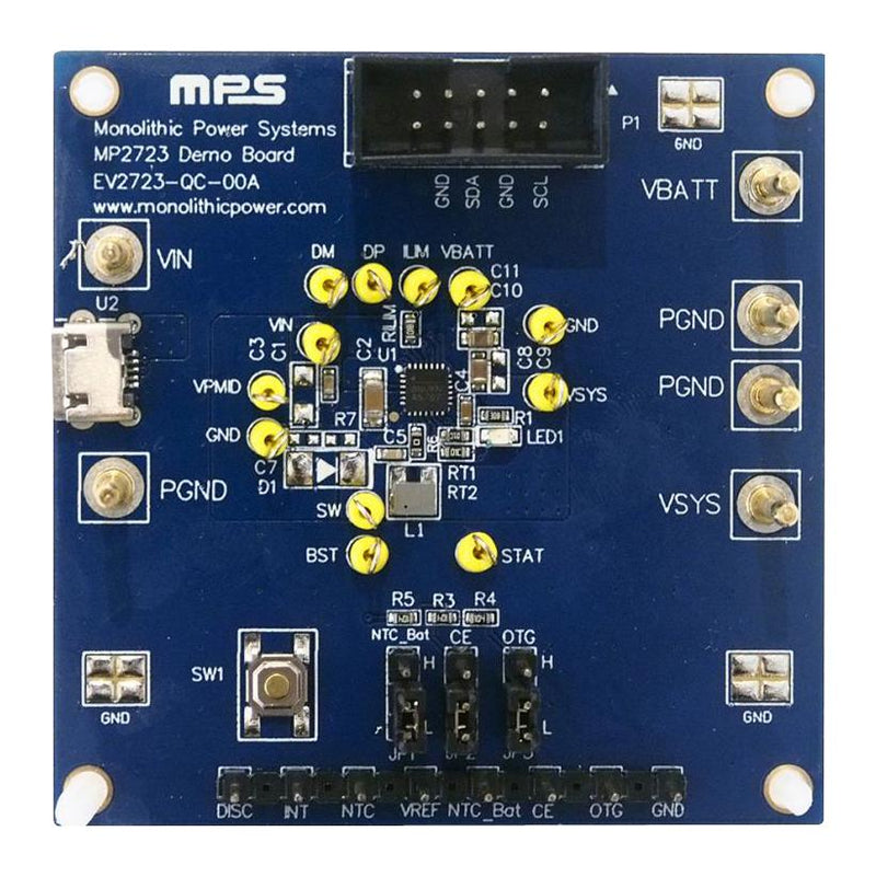 Monolithic Power Systems (MPS) EV2723-QC-00A EV2723-QC-00A Evaluation Board MP2723GQC-0000 Li-Ion / Polymer Battery Charger Management -