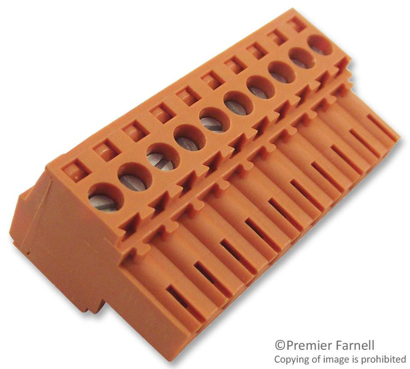 Weidmuller BL 3.5/10 Pluggable Terminal Block 3.5 mm 10 Ways 22AWG to 14AWG 1.5 mm&Acirc;&sup2; Screw A
