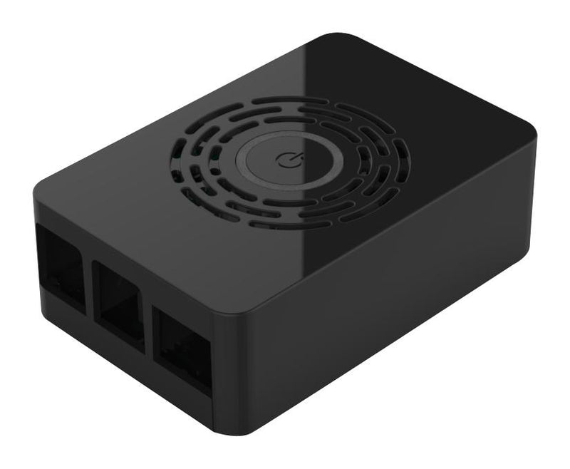 Multicomp PRO ASM-1900143-21 Raspberry Pi Accessory 4 Model B Case Plastic Black Integrated Power Button