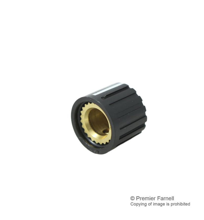 Multicomp CF-AZ-M-S(6.4)E CF-AZ-M-S(6.4)E Knob Round Shaft 6.4 mm Plastic With Side Indicator Line 13.4 M