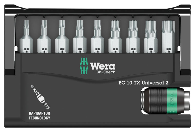 Wera 05057115001 Bit Set Universal Holder Check Torx 11 Piece
