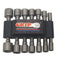 Grip ON Tools 69080 14 Piece Power NUT Driver SET 3/16 Thru 7/16 14P9226