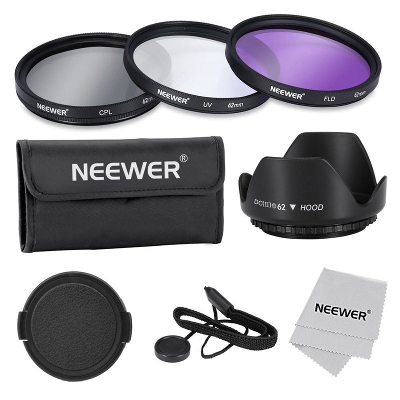 Tanotis - Neewer 62mm Professional Lens Filter Accessory Kit for Canon Nikon Sony Samsung Fujifilm Pentax and Other DSLR Camera Lenses with Filter Thread