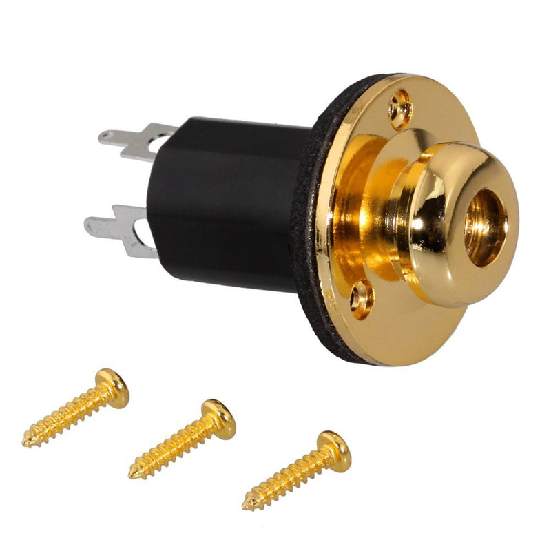 Tanotis - Neewer Gold-plated End Pin Jack Socket for Stereo Accoustic Guitar